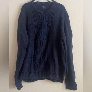 Ben Sherman Navy Blue Cable Knit Men's Sweater Size 2XL